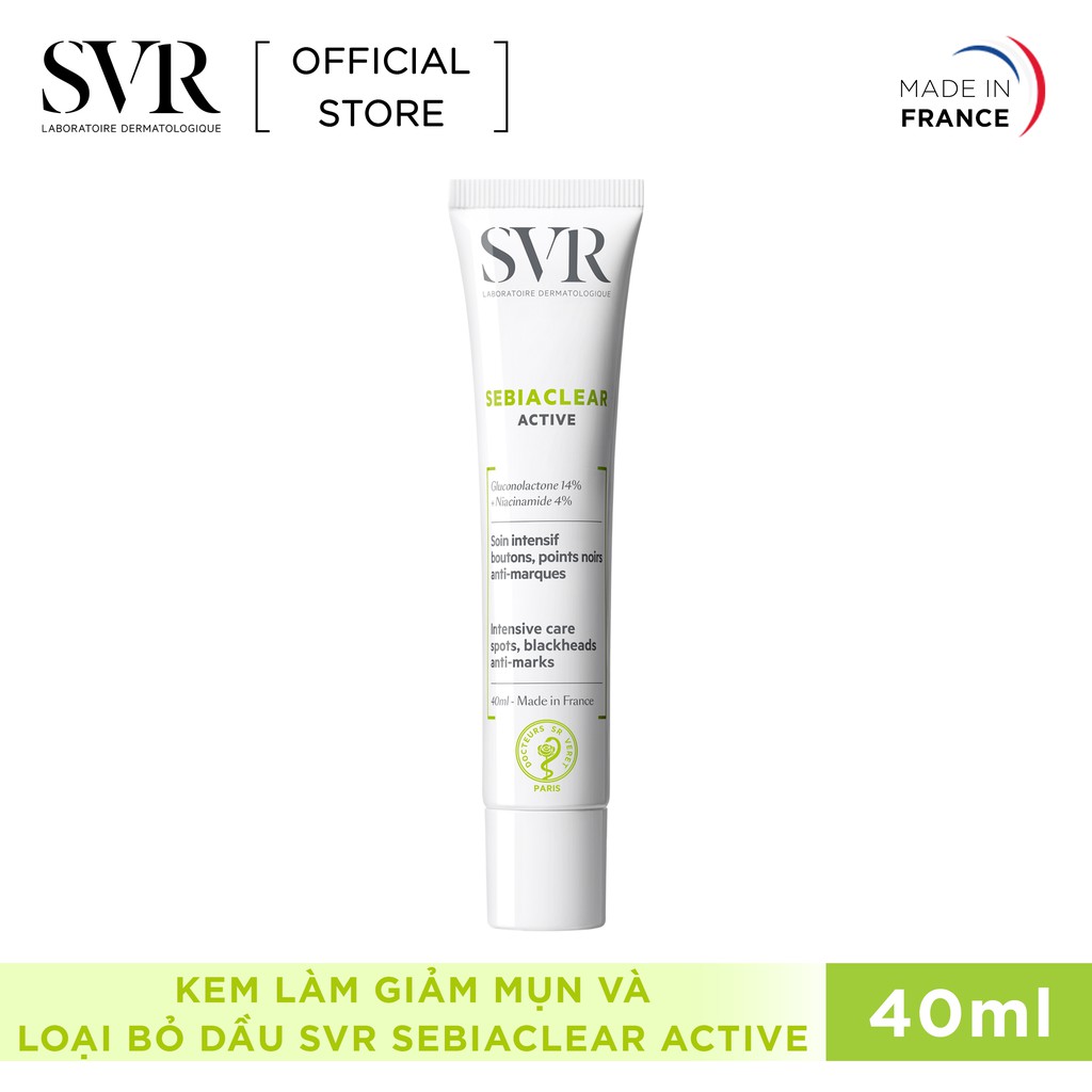 Bộ đôi Kem làm giảm mụn SVR Sebiaclear Active 40ml và Gel rửa mặt không xà phòng Sebiaclear Gel Moussant 55ml | BigBuy360 - bigbuy360.vn