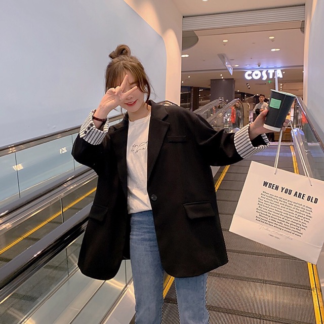 Áo Blazer/ Áo vest nữ tay kẻ phong cách hàng đẹp( kèm ảnh thật) | BigBuy360 - bigbuy360.vn