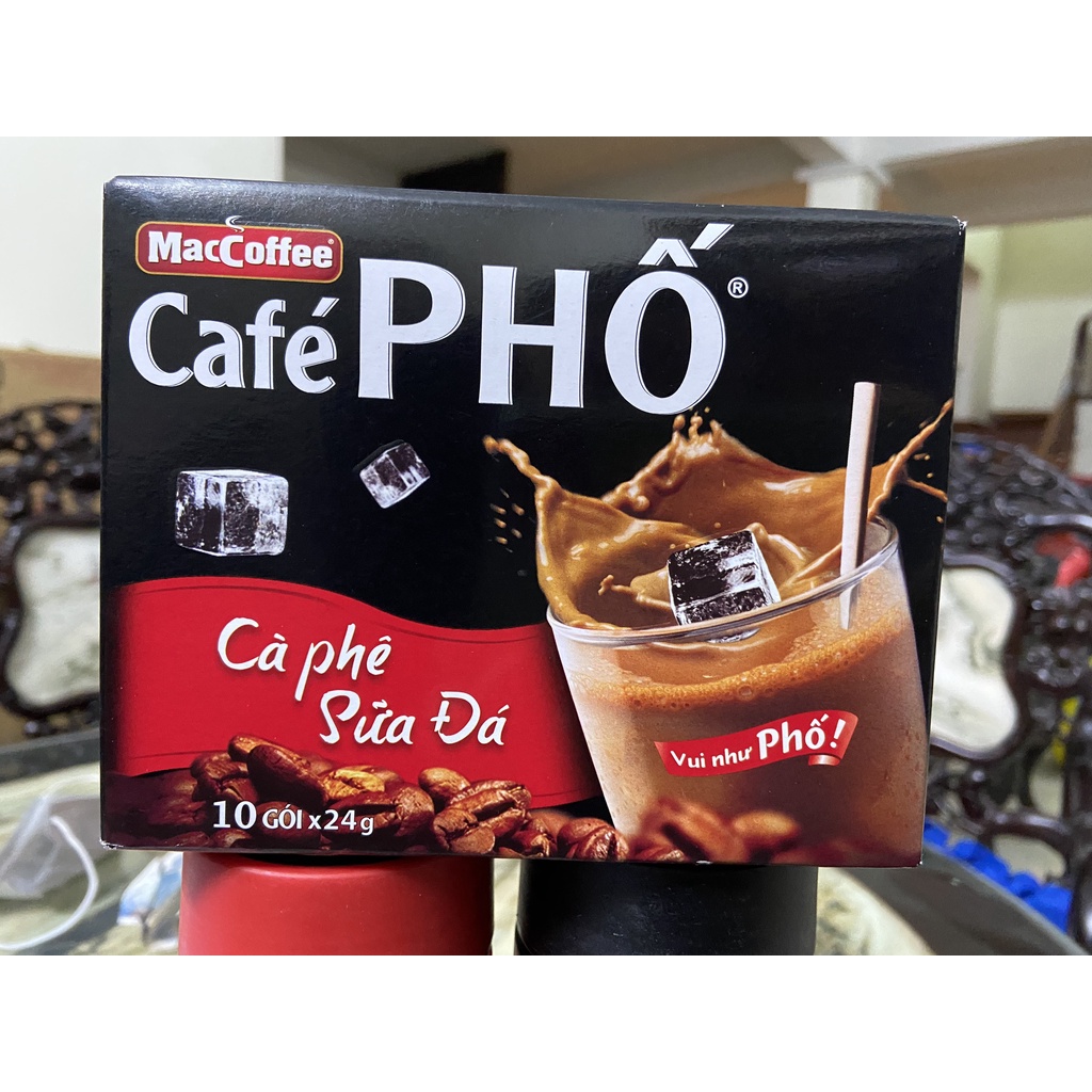 MACCOFFEE CÀ PHÊ PHỐ CÀ PHÊ SỮA ĐÁ 10 GOI X24G