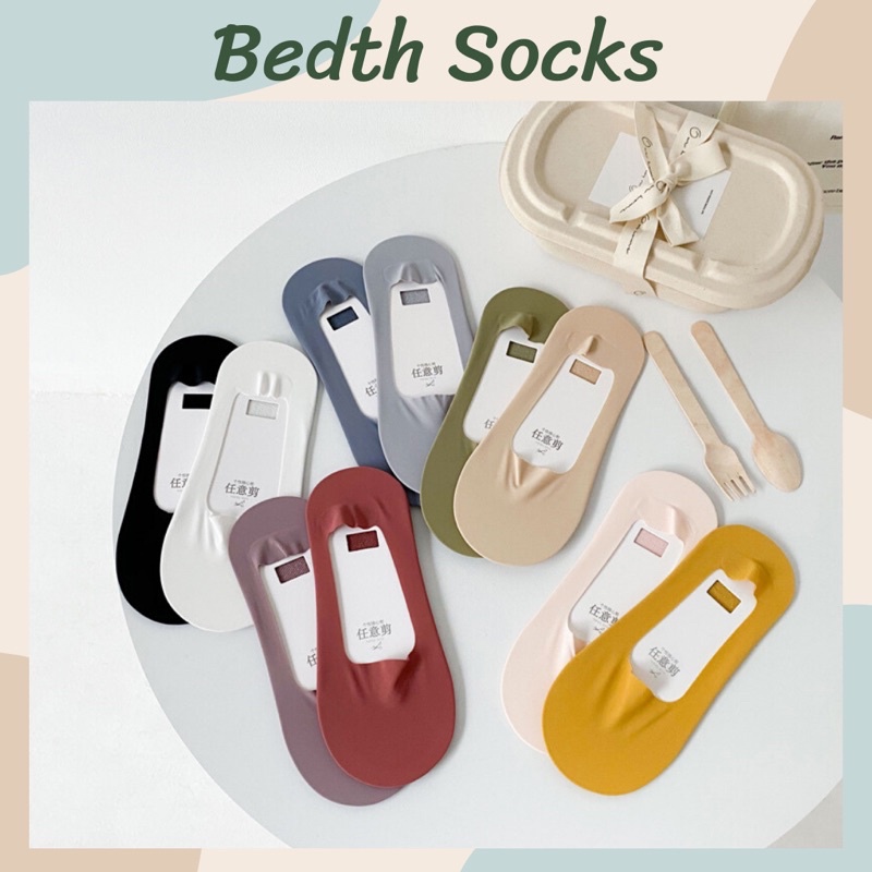 Tất vớ lười (vớ thuyền) nữ màu trơn - bedth.socks
