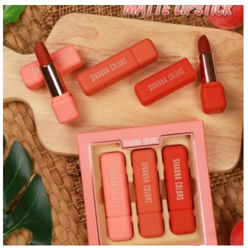 Bộ 3 thỏi son lì Sivanna Colors Luxury Liquid Lipstick Thái Lan