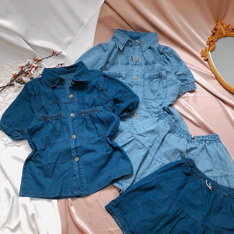 ẢNH THẬT TRẢI SÀN - SET JEAN XOÈ + CHÂN VÁY