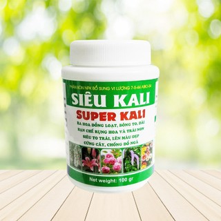 Phân bón siêu kali - super kali kích ra hoa, to trái cho hoa lan, hoa hồng, cây kiểng hũ 100g - PB803