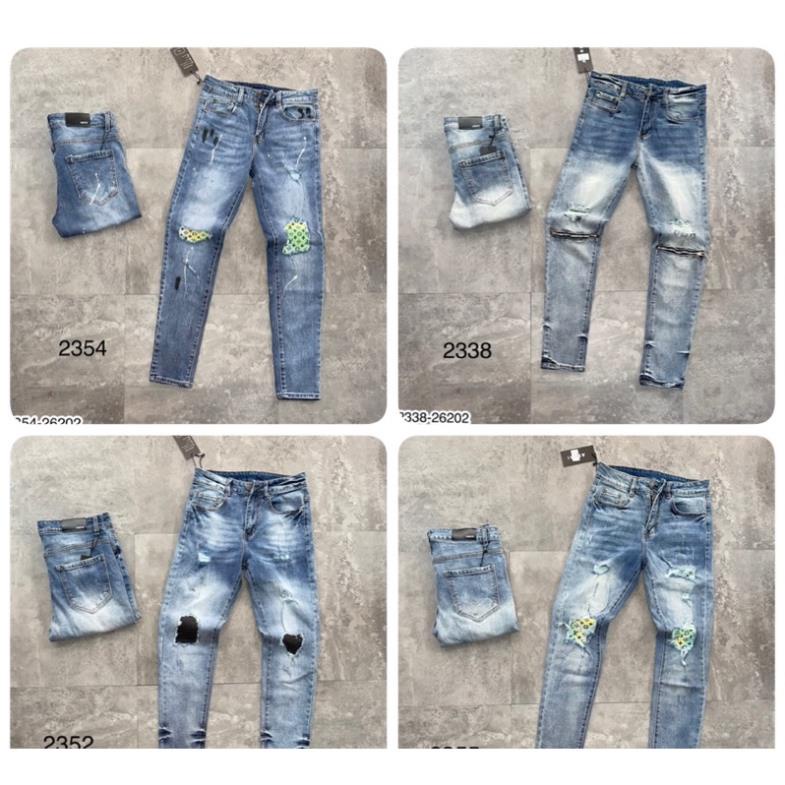 Quần Jeans AMR Nam Rách Vá Khoá Xanh Siêu Đẹp - Quần Bò Nam Nhiều Mẫu Mới Đa Dạng Đang Siêu Hot Trend Hiện Nay