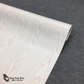 Decal vân gỗ màu trắng ( vân to ) - giấy dán tường dán bàn tủ có sẵn keo