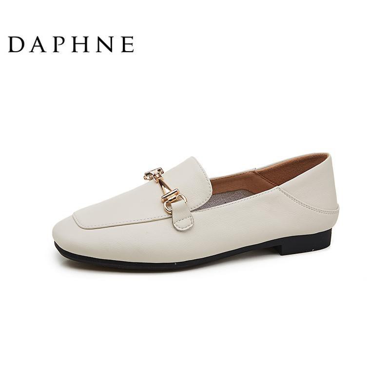 bán hàng trực tiếp tại nhà máy mới năm 2021Daphne Lefu shoes female new black British small leather a pedal flat p1