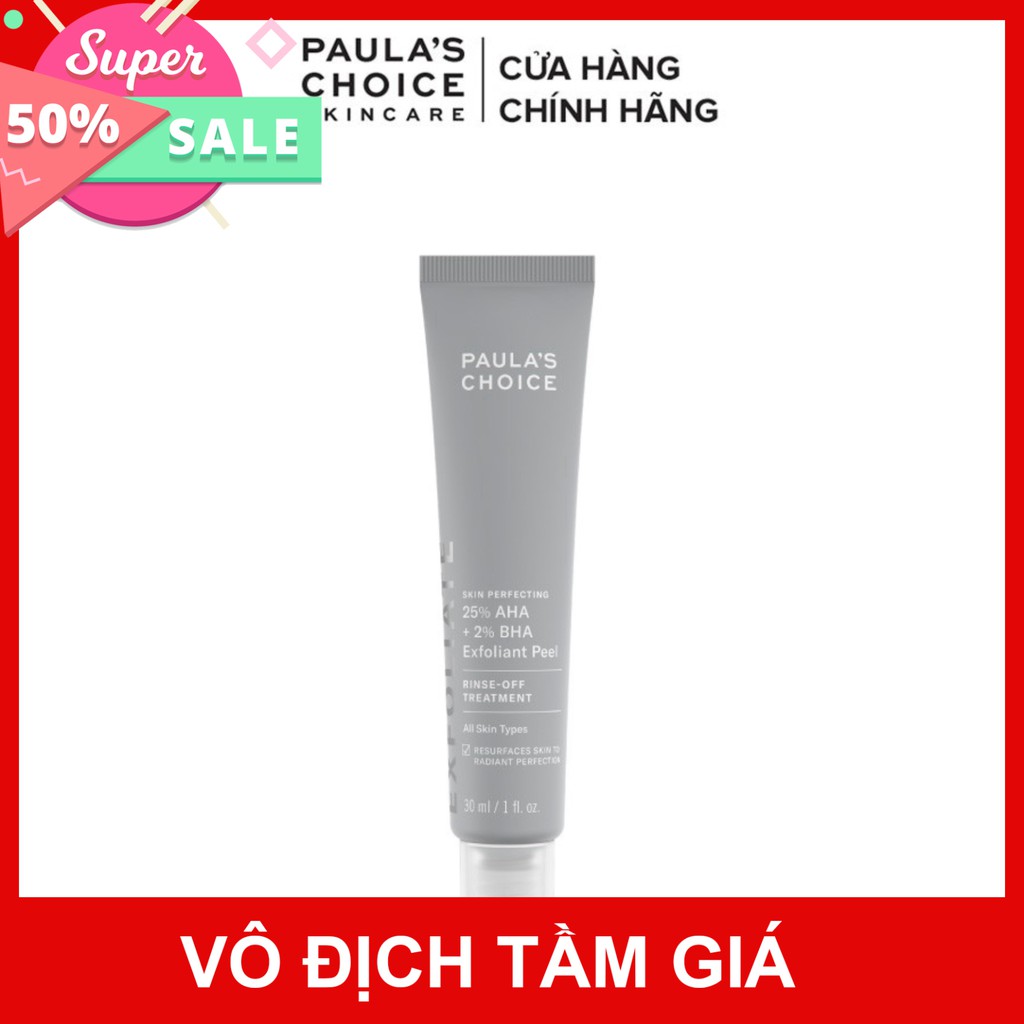 Tinh chất thay da sinh học, tái tạo tế bào mới Paula's Choice 25% AHA + 2% BHA Exfoliant Peel  30ml - 9560