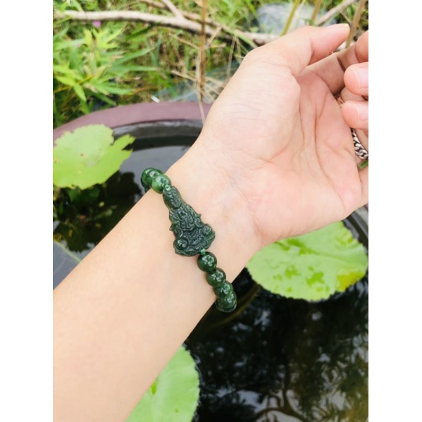 Vòng tay mix quan_âm ngọc_bích 8li