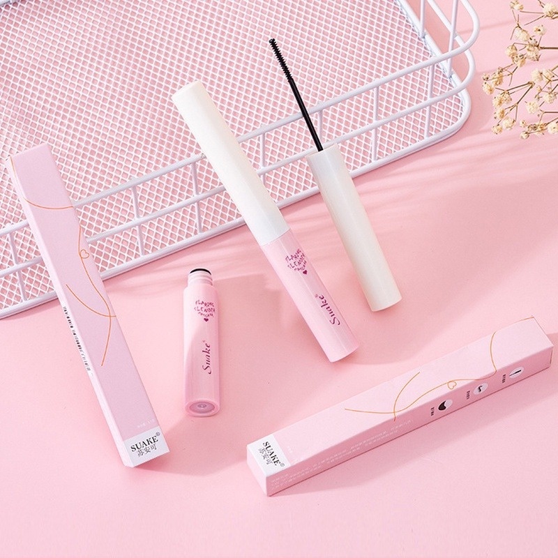 Mascara SUAKE Đầu Cọ Siêu Mịn Lâu Trôi Chống Thấm Nước Chống Mồ Hôi Chuốt Cong Mi Tự Nhiên