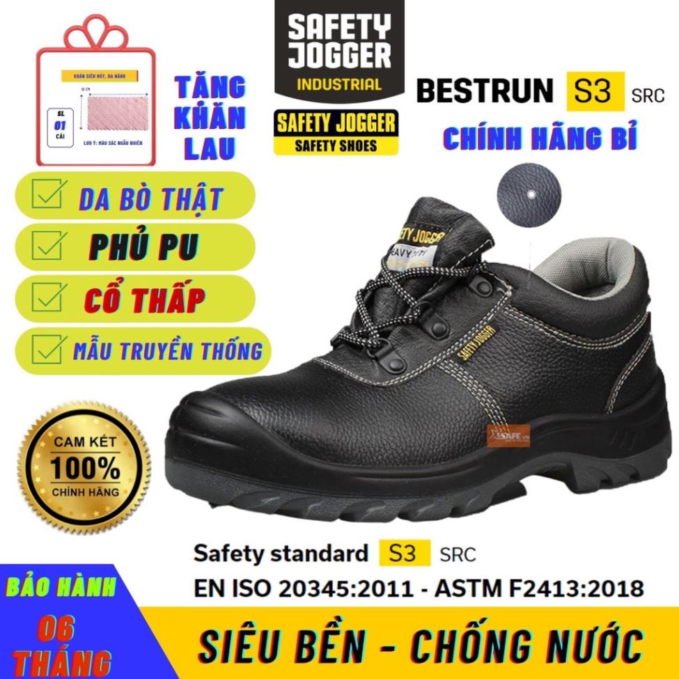 Giày Bảo Hộ Lao Động Safety Jogger Chính Hãng Chống Đinh Chống Dầu, Nước Cao Cấp Nam BiBoy Shop Bestrun S3_01 -JG()*