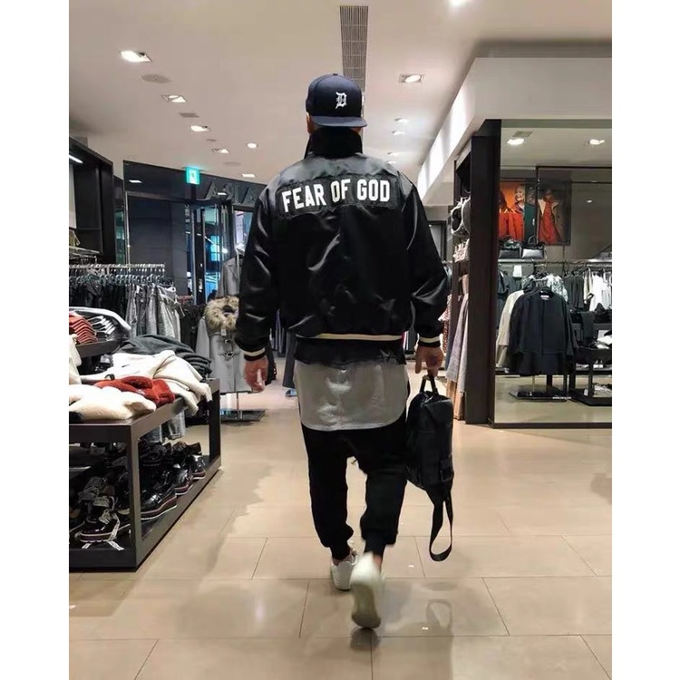 FEAR OF GOD FOG Season 5 Mainline Half-Zip Medal Jacket Embroidered Logo Baseball Uniform Coach Flight Jacket