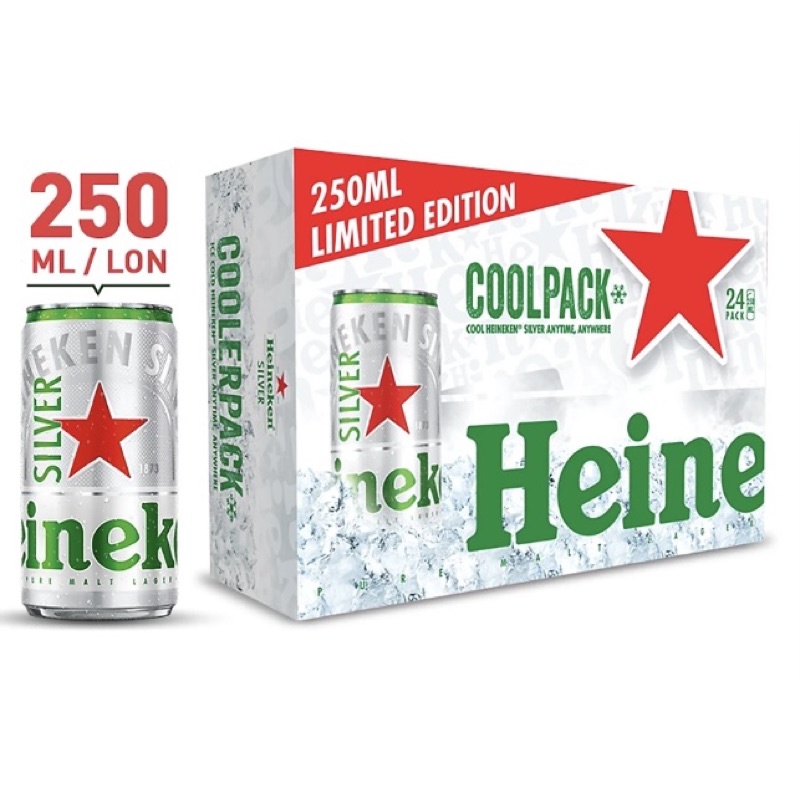 Bia HEINEKEN Silver Coolpack thùng 24 lon 250ml