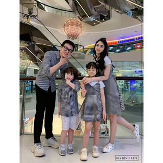 SÉT GIA ĐÌNH CARO TRẮNG ĐEN (SMGĐ 147C ) SIÊU ĐẸP