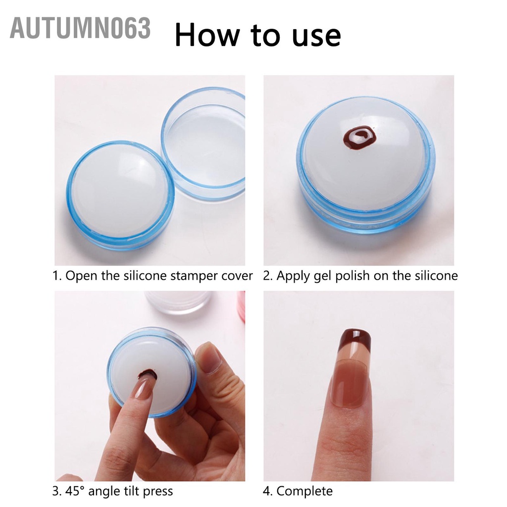 [Hàng mới về] Dụng cụ đóng dấu đính đá trang trí móng kèm tấm đóng dấu bằng silicone chuyên nghiệp cho gia đình và salon