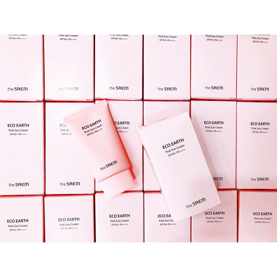 Kem Chống Nắng THE SAEM ECO EARTH POWER PINK SUN CREAM (SPF 50+/PA)++++ | BigBuy360 - bigbuy360.vn