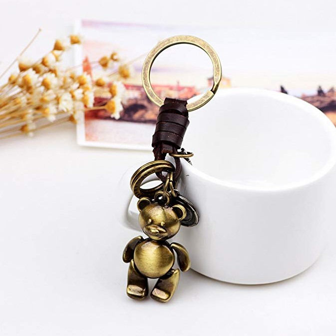 Móc khóa nữ Handmade Vintage phong cách cổ điển K72 cá tính móc chìa khóa hình gấu Bear Keychain đáng yêu