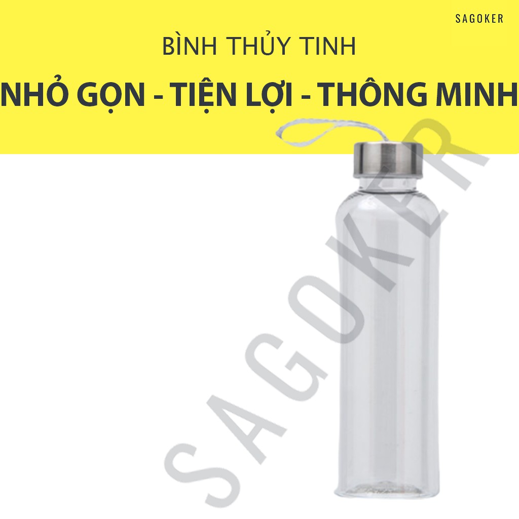 Bình thủy tinh nắp dây 300ml, 500ml SAGOKER, mã BTT894