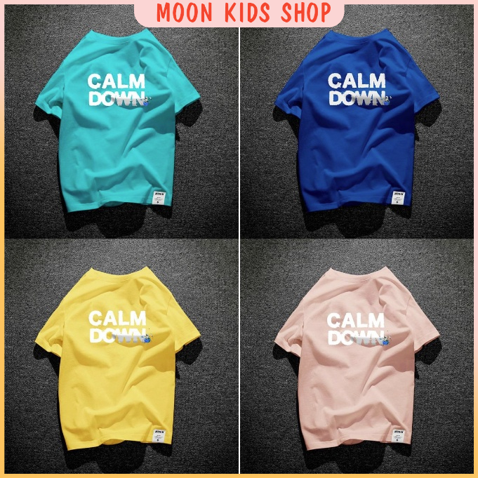 Áo phông trẻ em cộc tay mùa hè chất cotton - Áo CALM DOWN