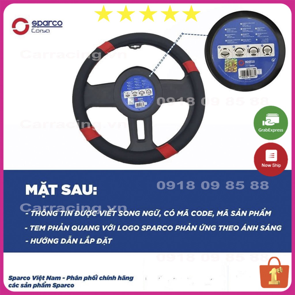 Bọc Vô Lăng Ô Tô CARRACING Chính Hãng Sparco - Kiểu Dáng Thể Thao - Cảm Giác Lái Rất Sướng | BigBuy360 - bigbuy360.vn