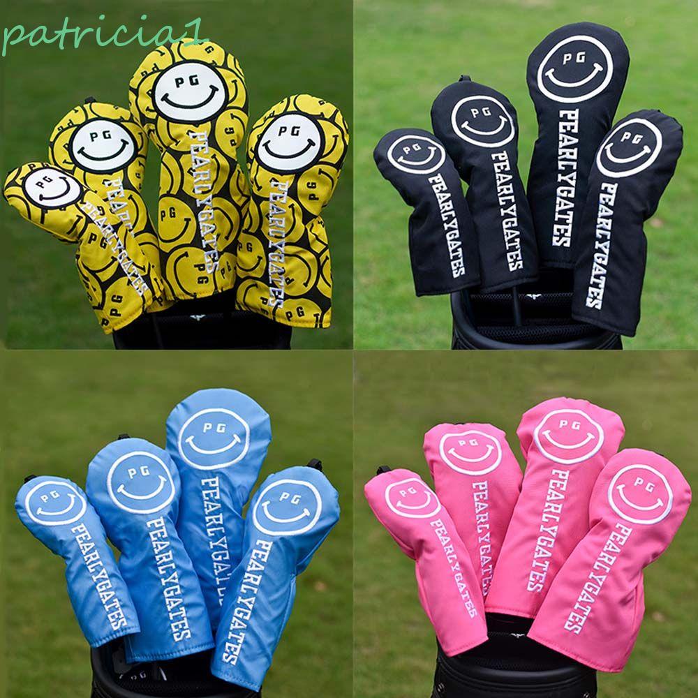 Bọc đầu gậy golf gỗ họa tiết mặt cười nhiều màu sắc làm quà tặng cho unisex