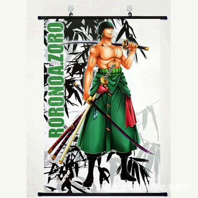 Poster vải anime Zoro 30x45 - One Piece tranh vải cuộn treo tường