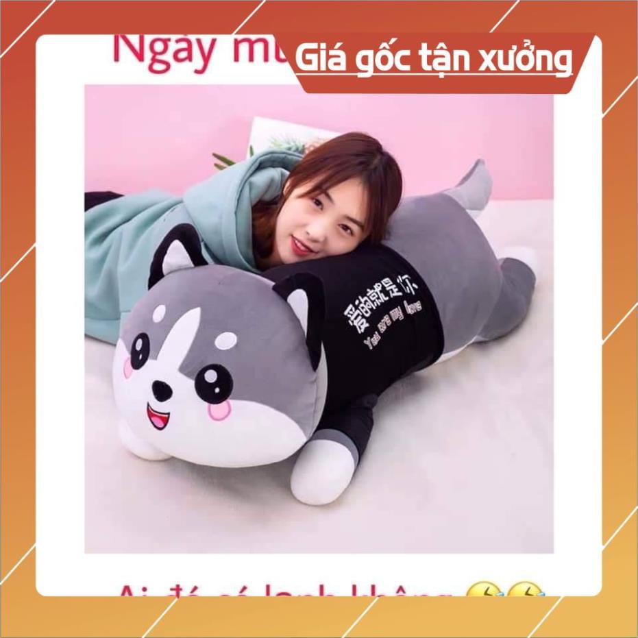 Gấu Bông Chó, Mèo Husky [GIÁ GỐC TẠI XƯỞNG]100% Bông Gòn Cao Cấp - Vải Nhung Cao Cấp Co Dãn 4 Chiều