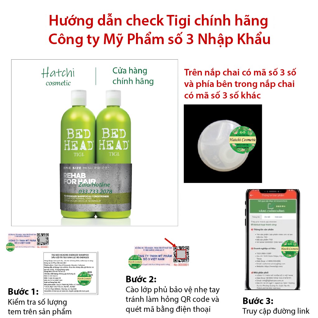 [Chính Hãng]Cặp Dầu Gội Xả Phục Hồi Tóc Hư Tổn Tigi Bed Head Số 1 - Màu Xanh Lá | BigBuy360 - bigbuy360.vn