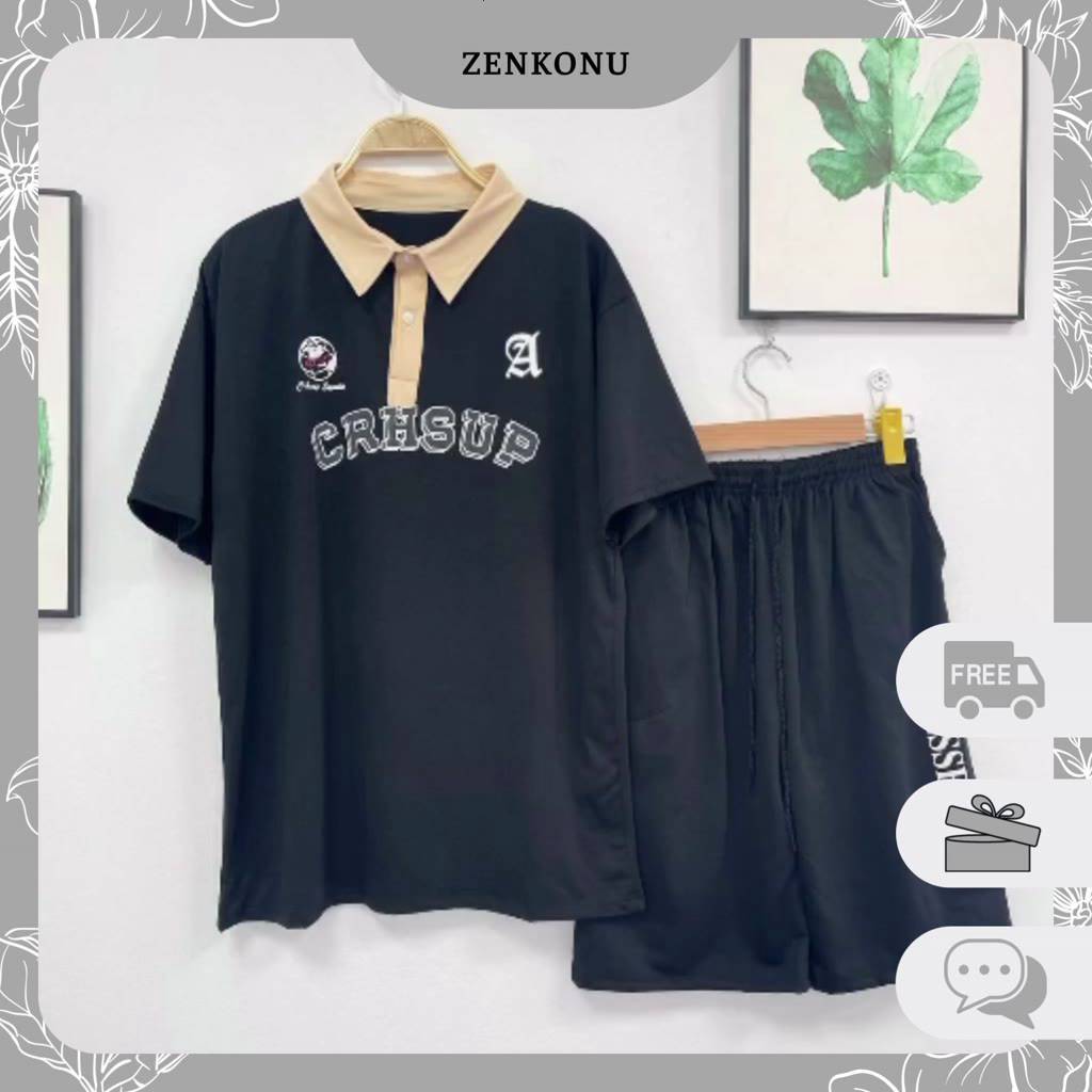 [MÃU MỚI] Bộ Quần Áo Thun Nam Nữ Mùa Hè Áo Polo CRHSUP Phối Quần Short In Chữ Thời Trang Zenkonu T227 + S043 | BigBuy360 - bigbuy360.vn