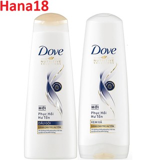 Hot dầu gội- dầu xả dove 340g phục hồi hư tổn, hana18 cung cấp hàng 100% chính hãng 2020 🌺