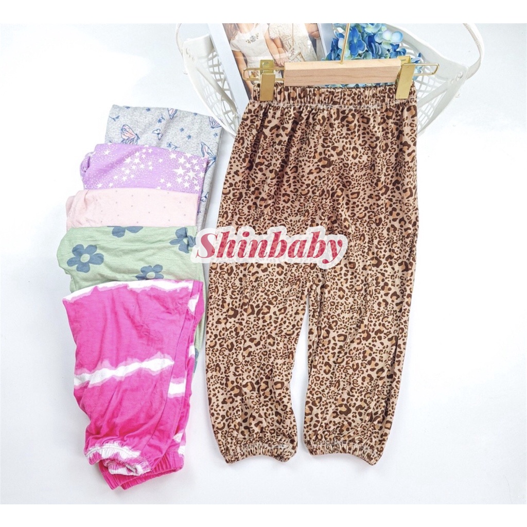 Set 5 quần bom dài vải cotton mềm mát chống muỗi nằm điều hòa mặc hè thu dành cho bé