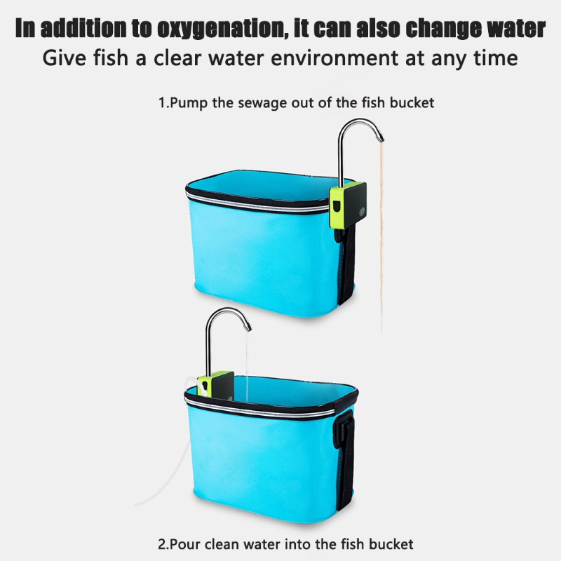 QQ Máy Vắt Nước Câu Cá Có Đèn LED Có Thể Sạc Lại