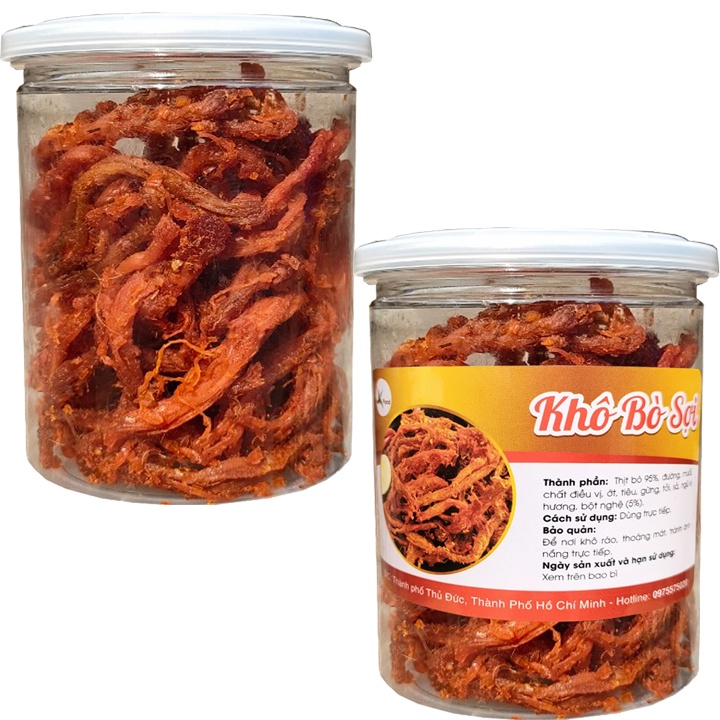 KHÔ BÒ SỢI DÀI HÀNG LOẠI NGON MỖI HŨ 200G HIỆU SK FOOD
