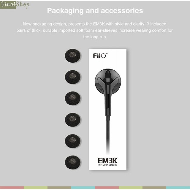 FiiO EM3K - Tai Nghe Nhạc Màng Loa Lớn Earbud