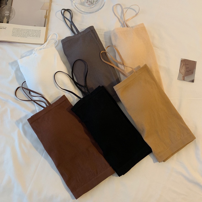 Áo hai dây màu trơn có mút đệm ngực 47271