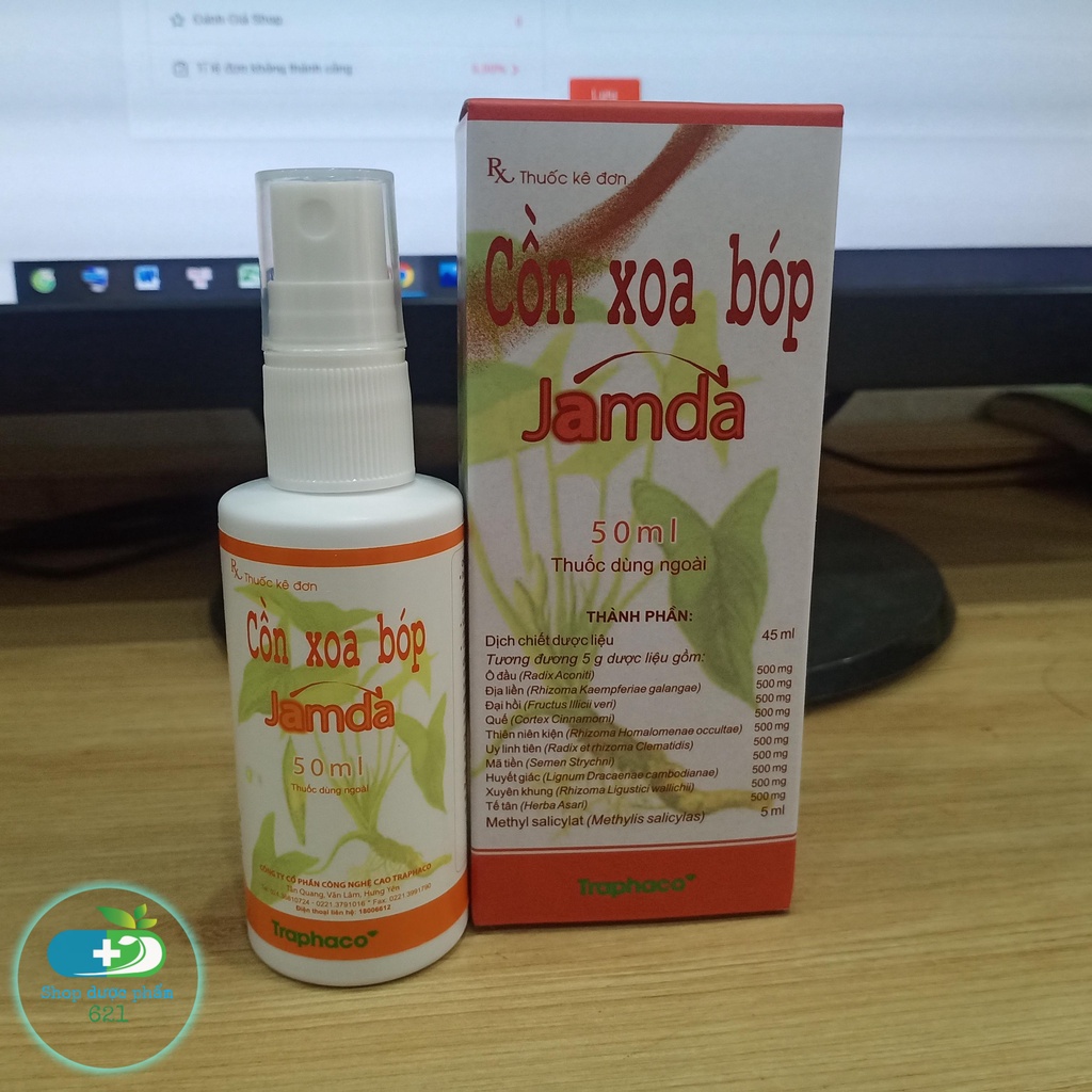 [CHÍNH HÃNG] Cồn xoa bóp Jamda chai xịt 50ml