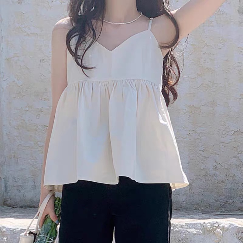 𝗺𝗶𝗲 𝘀𝘁𝘂𝗱𝗶𝗼 - HÀNG CÓ SẴN Áo 2 dây camisole xẻ ngực tiểu thư