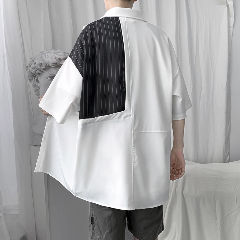 Áo Sơ Mi Tay Ngắn Dáng Rộng Thoáng Khí Thời Trang Mùa Hè Phong Cách Hàn Quốc 2022 Cho Nam