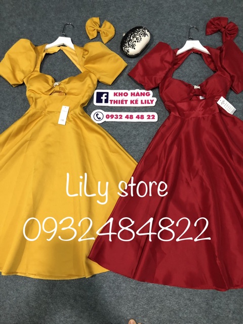 ẢNH VÀ VIDEO THẬT 10000% _ ĐẦM XOÈ TAY PHỒNG KHOÉT NGỰC - kèm nơ cài tóc