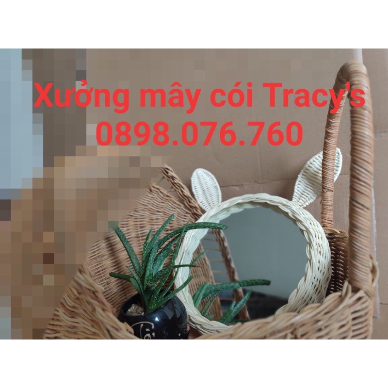 [Giá xưởng]Gương thỏ bằng mây cute