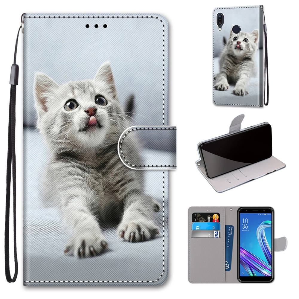 Bao da điện thoại họa tiết mèo đáng yêu cho Asus ZenFone Max (M1) ZB555KL