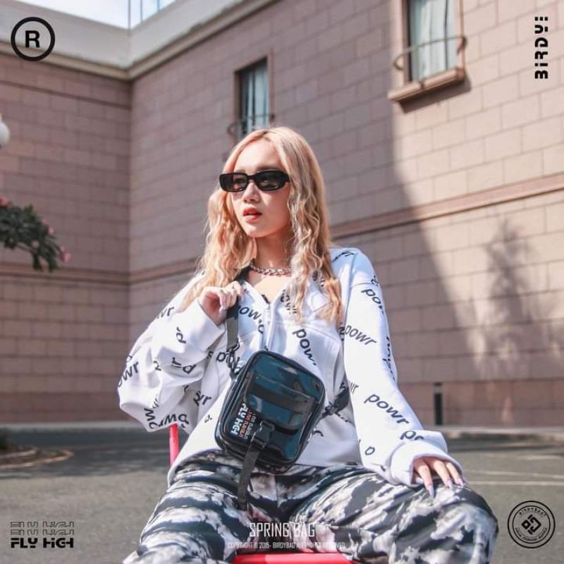 Túi đeo chéo birdy nắp da bóng