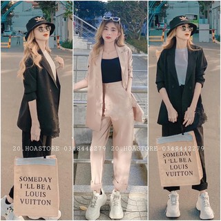 Set vest chủ tịch đen, nâu sang chảnh, thanh lịch dễ mặc thảo xinh shop kèm ảnh thật