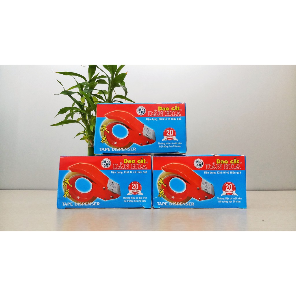 Cắt băng dính cầm tay Dân Hoa 5cm Văn Phòng Xanh