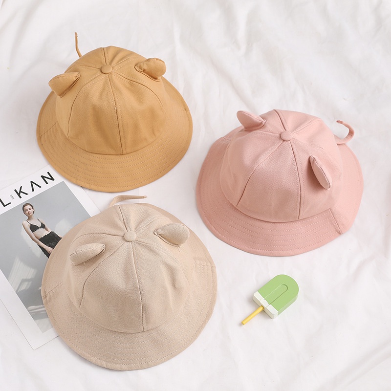 Nón Tai Bèo Chống Nắng Màu Trơn Phong Cách Nhật Bản Dễ Thương Cho Nữ