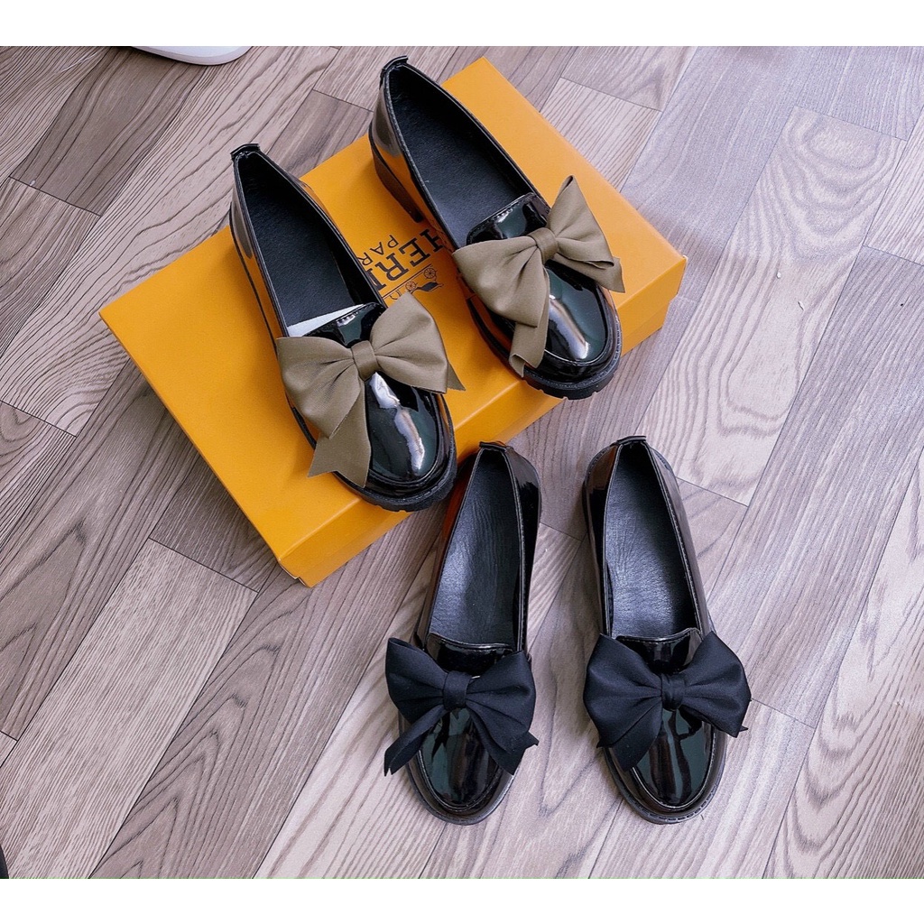 Giày hài đế đốc 3p nơ vải đế răng cưa êm chân mã D4