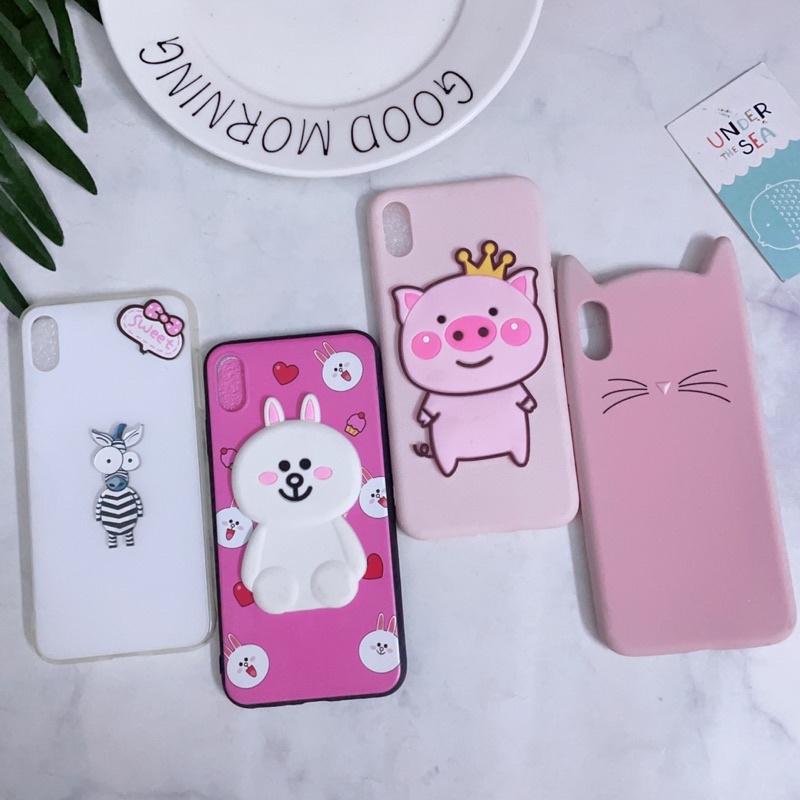 Ốp iPhone XsMax Viền Nhựa Dẻo Hình Thú Kute