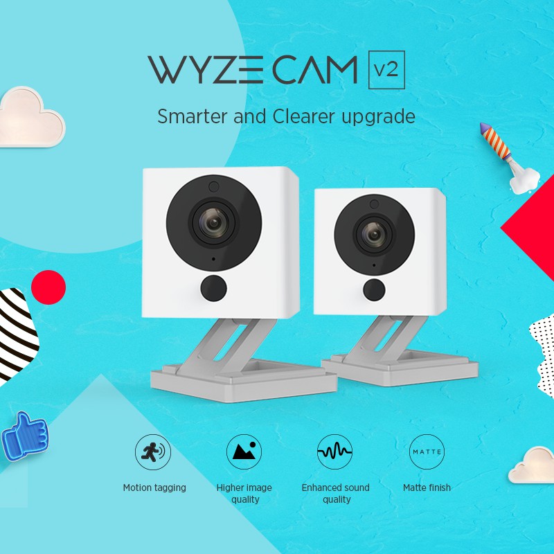 Camera Wyze Cam 1080p HD V2 - Hỗ Trợ Google Asistant & Alexa - Chính Hãng