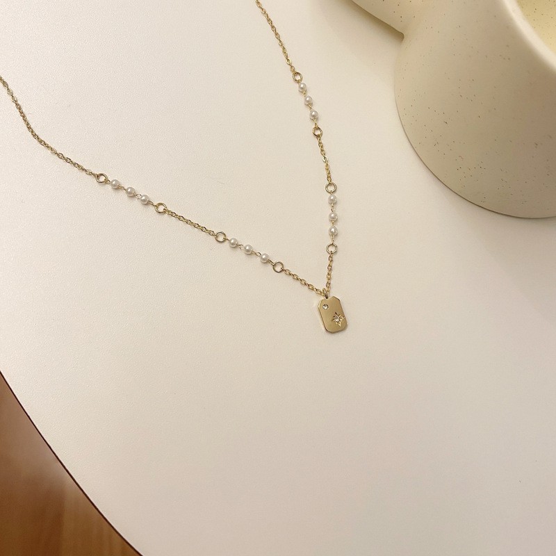 Dây Chuyền Đính Ngọc Trai Giả Thời Trang Dành Cho Nữ F336