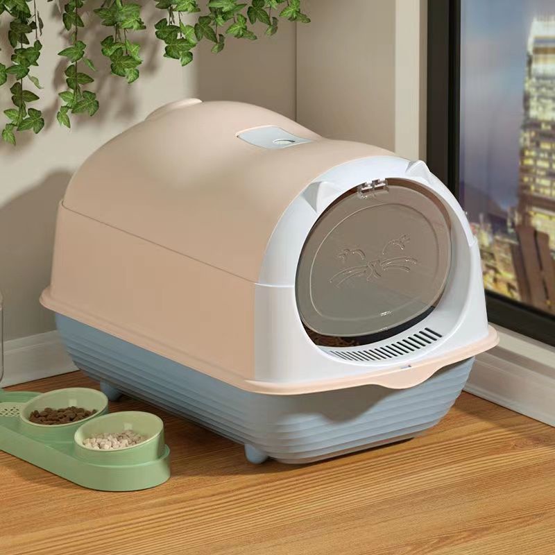 Nhà vệ sinh mèo cỡ lớn cửa kín vào ra 2 chiều Petoka