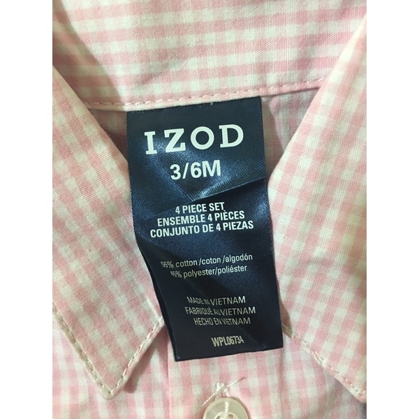 Áo Sơ Mi Cho Bé IZOD Xuất Xịn Chất Cao Cấp Caro Hồng